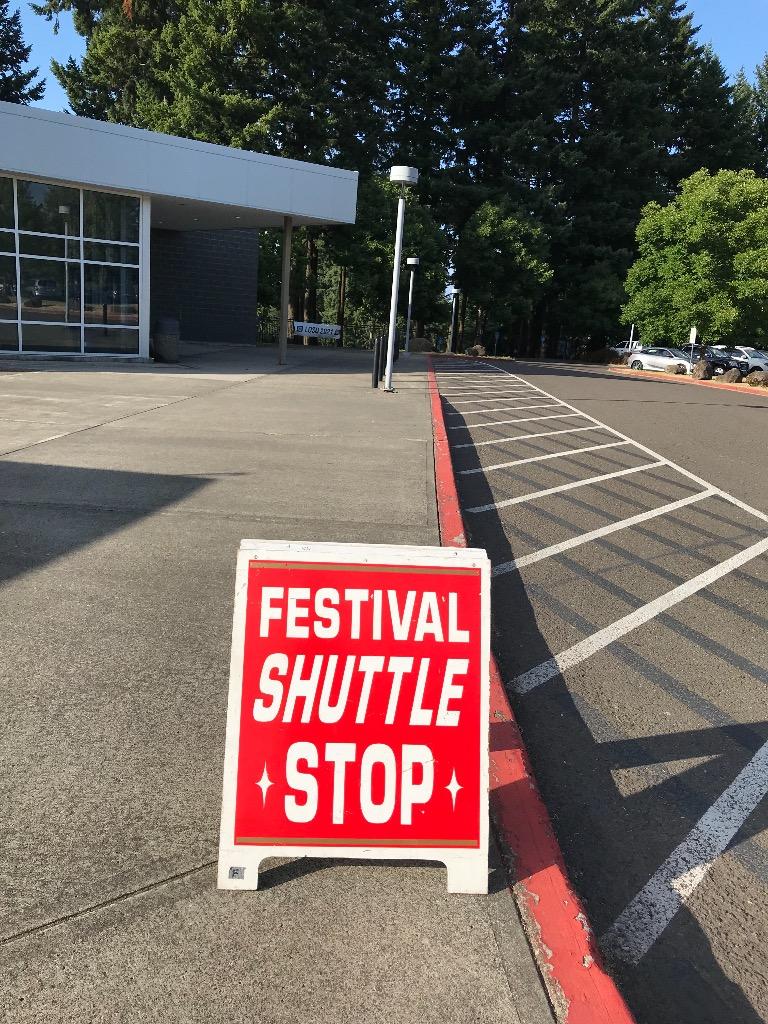 Shuttle service ran every 15 minutes from the high schools to the Arts Festival at Lakewood Center and George Rogers Park.  